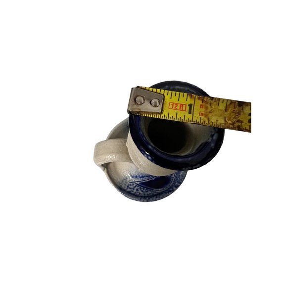 1 Williamsburg Pottery Candlestick Holder Primitive Folkart Americano Blue gray - Picture 5 of 9